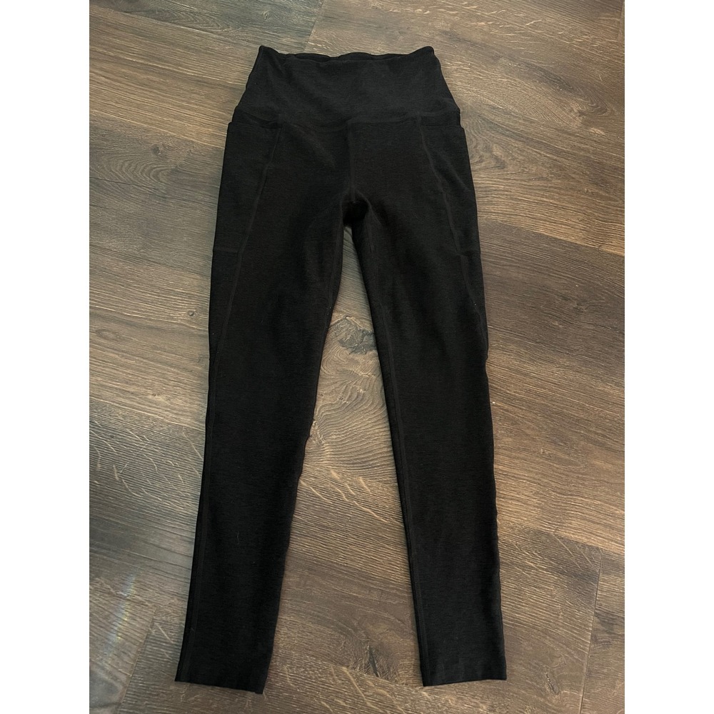 Beyond Yoga Spacedye Out of Pocket High Waisted Midi Leggings Black Charcoal S